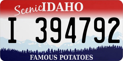 ID license plate I394792