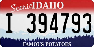 ID license plate I394793