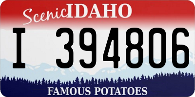 ID license plate I394806