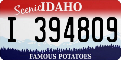 ID license plate I394809