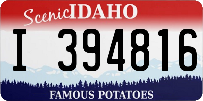 ID license plate I394816