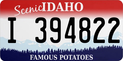 ID license plate I394822