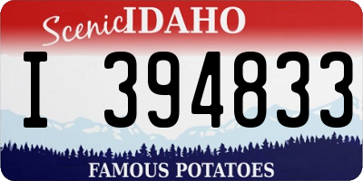 ID license plate I394833