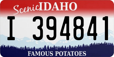 ID license plate I394841