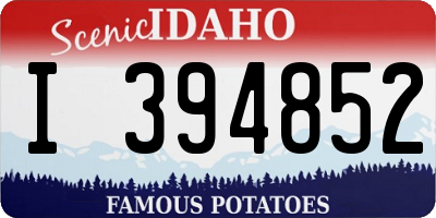 ID license plate I394852