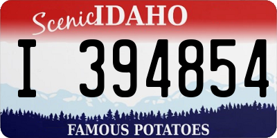 ID license plate I394854
