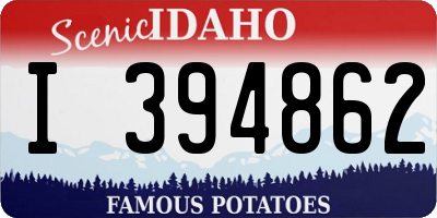 ID license plate I394862