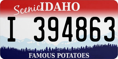 ID license plate I394863