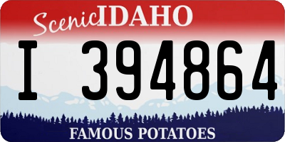 ID license plate I394864