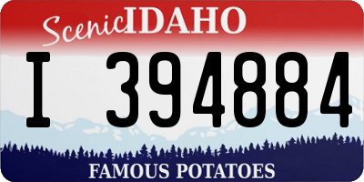 ID license plate I394884