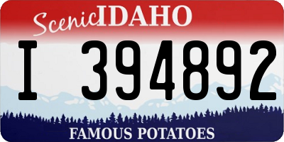 ID license plate I394892