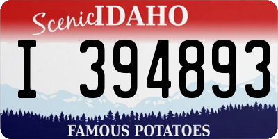 ID license plate I394893