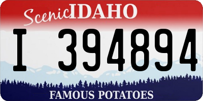 ID license plate I394894