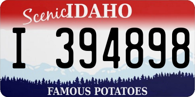 ID license plate I394898