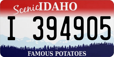 ID license plate I394905