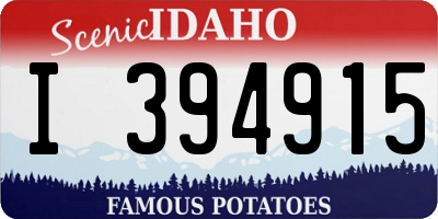ID license plate I394915