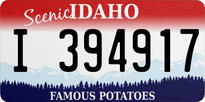 ID license plate I394917