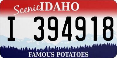 ID license plate I394918
