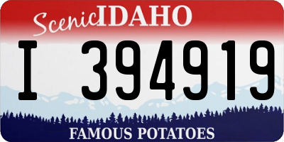 ID license plate I394919