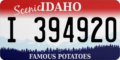 ID license plate I394920