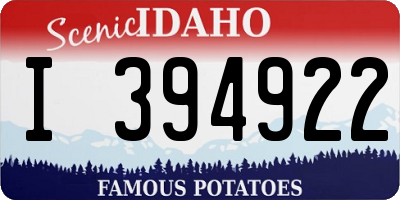ID license plate I394922