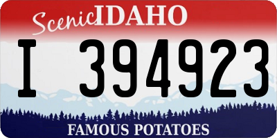 ID license plate I394923