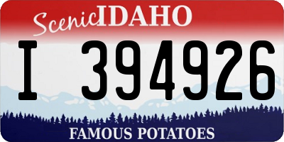 ID license plate I394926