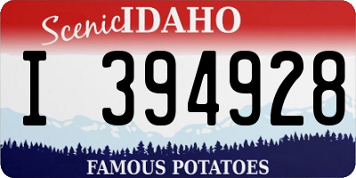 ID license plate I394928