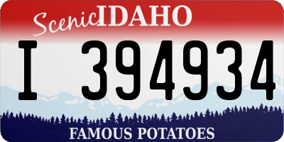 ID license plate I394934