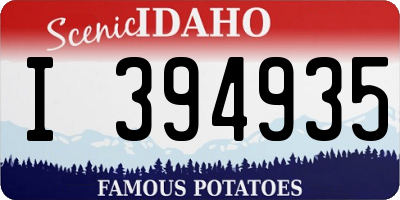 ID license plate I394935