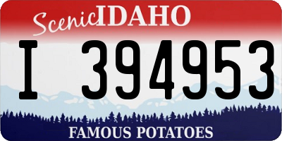 ID license plate I394953