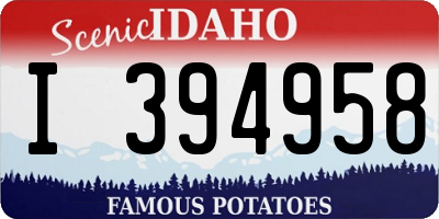 ID license plate I394958