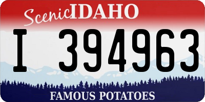 ID license plate I394963