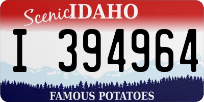 ID license plate I394964