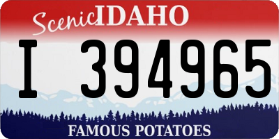 ID license plate I394965