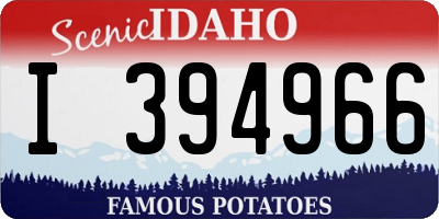 ID license plate I394966