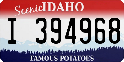 ID license plate I394968