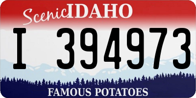 ID license plate I394973