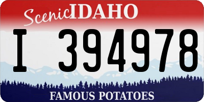 ID license plate I394978
