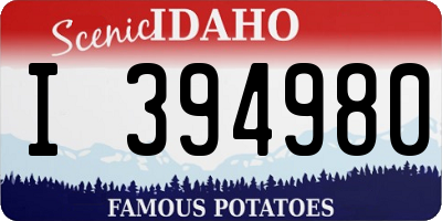 ID license plate I394980