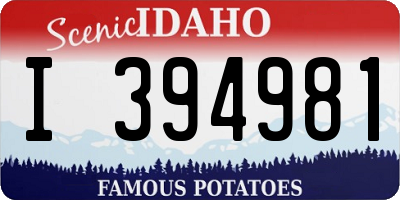 ID license plate I394981