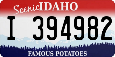 ID license plate I394982