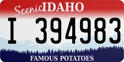 ID license plate I394983