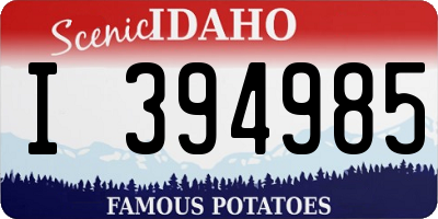 ID license plate I394985