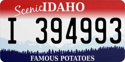 ID license plate I394993