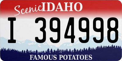 ID license plate I394998