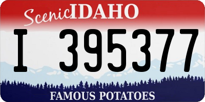 ID license plate I395377