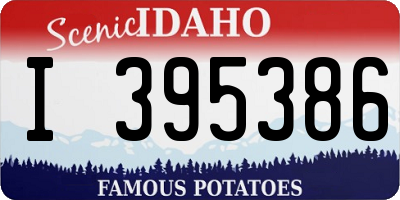 ID license plate I395386