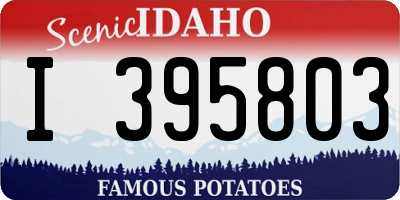 ID license plate I395803