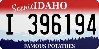 ID license plate I396194